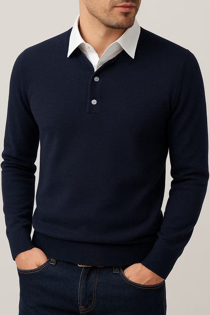 Heren Casual Polokraag Trui – Slanke Pasvorm