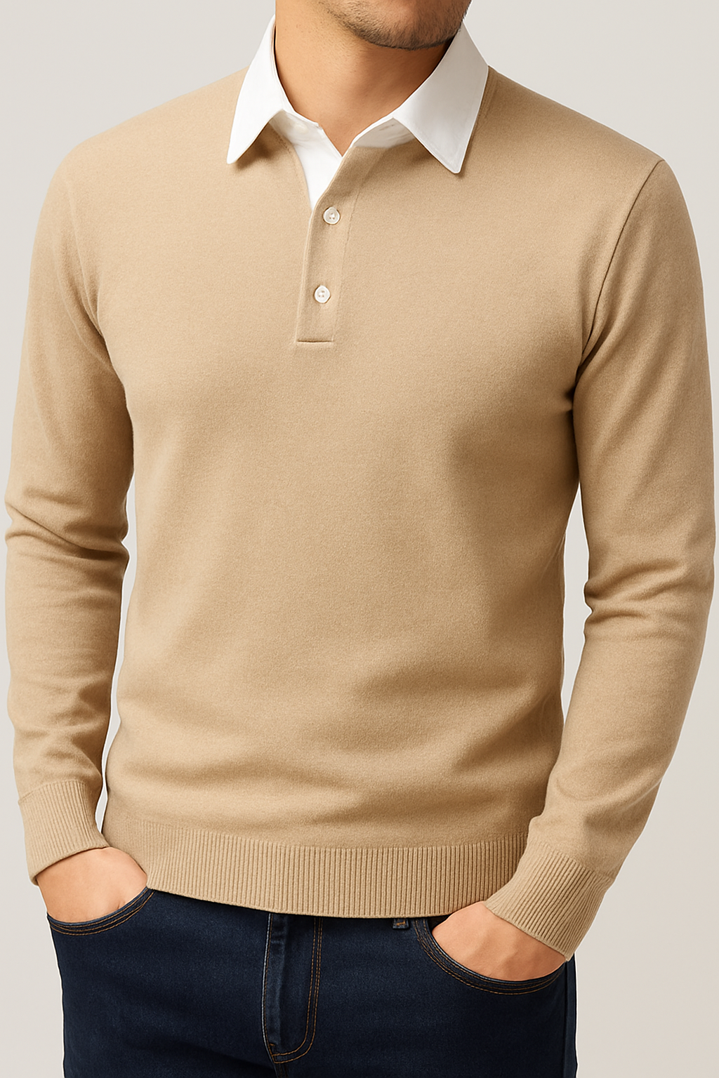 Heren Casual Polokraag Trui – Slanke Pasvorm